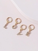 4 Pcs Letter Love Asymmetric Huggies Earrings Set