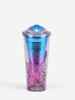 400ML Double-layer Gradient Mermaid Tail Suction Water Cup