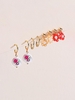 4Pairs Faux Pearl Flower Earrings Set
