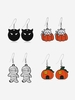 4Pairs Halloween Cat Pumpkin Ghosts Hook Earrings Set