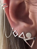 4Pcs Asymmetrical Geo-shaped Stud Earrings Set