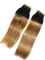 4Pcs Black Ombre Brown Human Hair Weaves