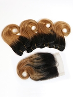 4Pcs Body Wave Human Hair Weft with 4*4 Lace Closure