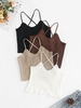 4PCS Lace Up Knit Solid Color Tops