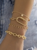 4Pcs Metal Chain Bracelet Set