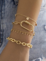 4Pcs Metal Chain Bracelet Set