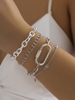 4Pcs Metal Chain Bracelet Set