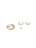4Pcs Moon Stars Asymmetrical Earrings Set