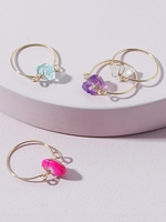 4Pcs Natural Stone Ring Set
