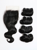 4Pcs Wavy Human Hair Weave with 4*4 Lace Closure