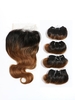 4Pcs Wavy Human Hair Weave with 4*4 Lace Closure