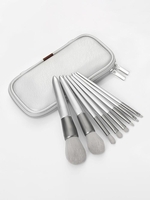 8 PCS Multifunction Minimalism Colorblock Make Up Brush Kit With PU Storage Bag