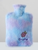 850ML Letter Fruit Embroidered Fluffy Plush Faux Fur Detail Tie Dye Hot Water Bag