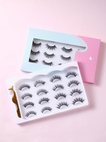8Pairs False Eyelashes with 1Pc Tweezer