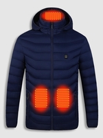 9 Areas Electric Heating USB Charging Thermal Hooded Warm Padded Jacket (Excluding Battery) L Deep blue