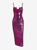 90s Metallic Sparkly Side Slit Bodycon Bustier Dress M Purple