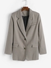 90s Plaid Shoulder Padded Flap Detail Blazer M Deep coffee