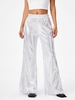 90s Sparkly Metallic Flare Pants M White
