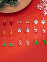 9Pairs Christmas Pendant Hook Drop Earrings