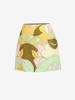 Abstract Flower Print Mini Skirt L Multi a