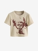Abstract Graphic Short Sleeves Tee S Light coffee
