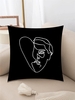 Abstract Line Face Graphic Square Pillowcase
