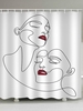Abstract Line Woman Pattern Waterproof Shower Curtain