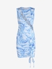 Abstract Print Cut Out Cinched Mini Dress S Multi a