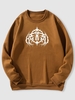 Abstract Print Fleece Sweatshirt Xl Deep coffee
