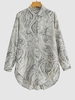 Abstract Print High Low Longline Shirt L
