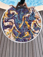 Abstract Print Round Beach Towel