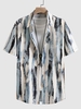 Abstract Print Short Sleeve Shirt Xl Light blue