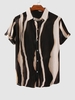 Abstract Print Vacation Short Sleeves Shirt 2xl Black