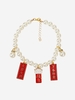 Adjustable Faux Pearl Charm Pet Necklace