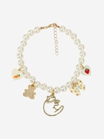 Adjustable Faux Pearl Charm Pet Necklace