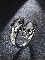 Adjustable Skull Open Ring