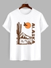 ALASKA Cactus Printed Short Sleeves T-shirt Xl White