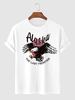 Alaska Eagle Printed Round Neck T-shirt 2xl White