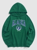 ALASKA Letter Printed Kangaroo Pocket Hoodie L Deep green