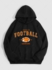 AMERICAN FOOTBALL Graphic Fleece Thermal Lined Vintage Pullover Hoodie Xxl Black
