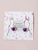 Amethyst Stone Heart Shaped Chain Earrings