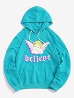 Angel Believe Graphic Hoodie Xl Light blue
