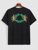Angel Graphic Short Sleeves Cotton Tee L Black