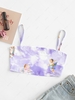 Angel Sky Print Crop Cami Top S Purple mimosa