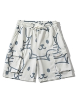Animal Figure Multi-pocket Drawstring Shorts L Warm white