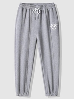 Animal Head Pattern Sweatpants S Light gray