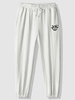Animal Head Pattern Sweatpants Xl White