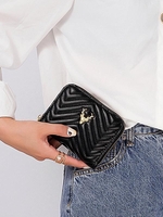 Animal Metal Decor Quilted Coin Purse