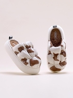 Animal Pattern Fleece Lined Thick Bottom Puffer Slippers