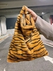 Animal Pattern Fluffy Faux Fur Shoulder Bag